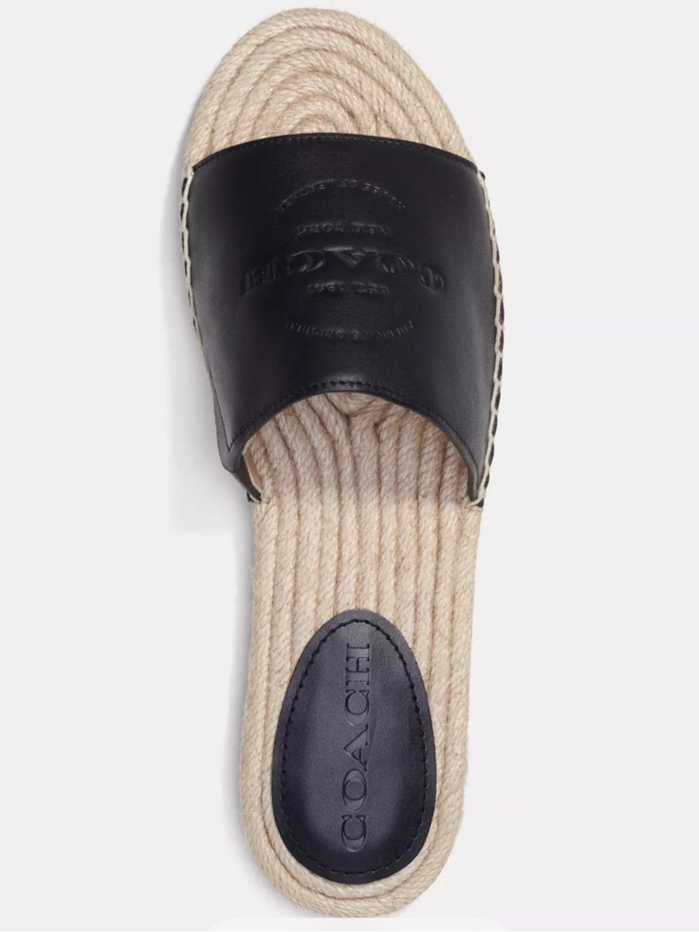 Coach Black Leather Cailin Espadrilles Size 7